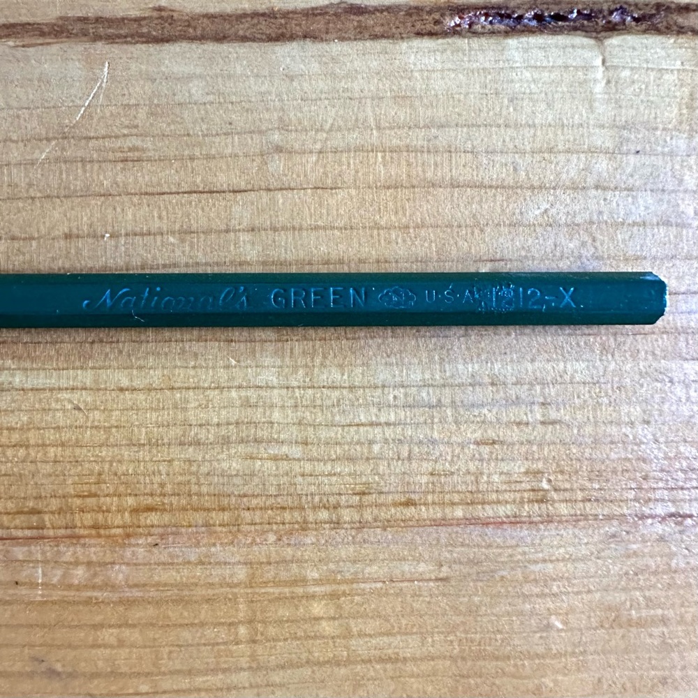 NOS Vintage mcm National’s 1212-X pencil in Green